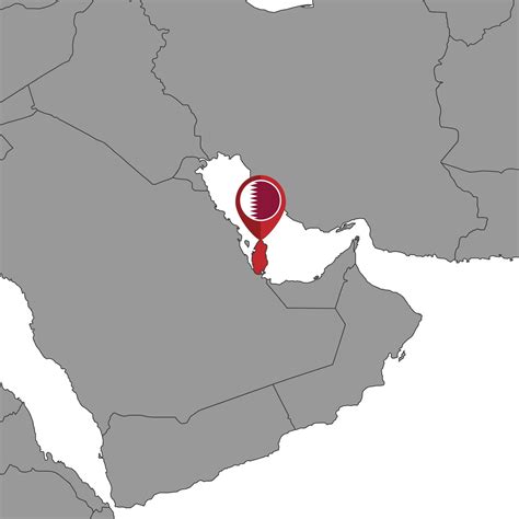 Pin map with Qatar flag on world map. Vector illustration. 14393645 ...