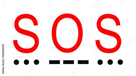 Fototapeta SOS request for help Morse code alphabet font vector illustration isolated on white ...