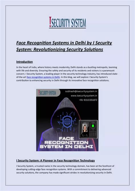 PPT - Face Recognition Systems in Delhi by I Security System PowerPoint ...