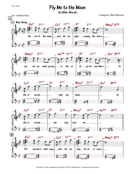 Fly Me to the Moon - Lead Sheet Sheet music for Piano (Solo ...