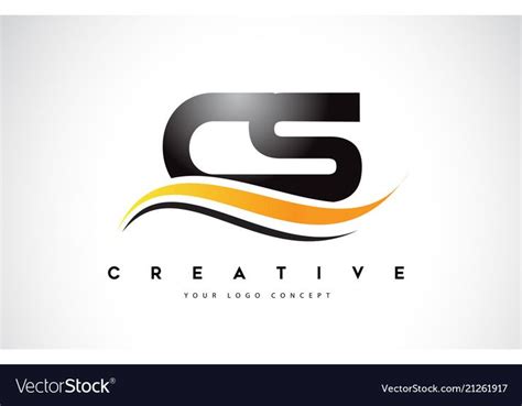 Cs c s swoosh letter logo design with modern vector image on ...