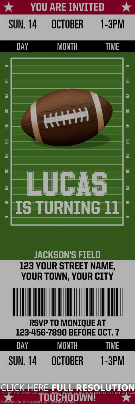 Football Ticket Invitations Templates Free | Qualads