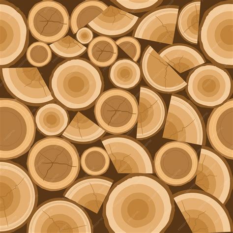 Premium Vector | Pile of firewood seamless pattern background