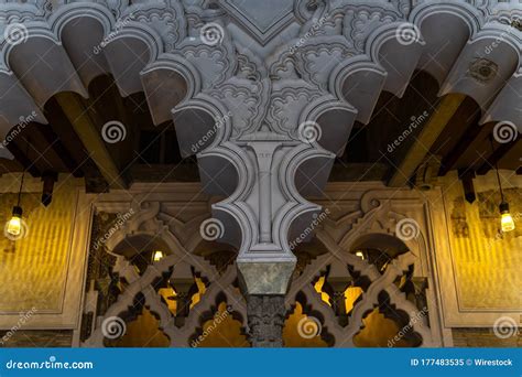 Interior Shot of the Aljaferia Palace in Aragon, Spain Stock Image ...