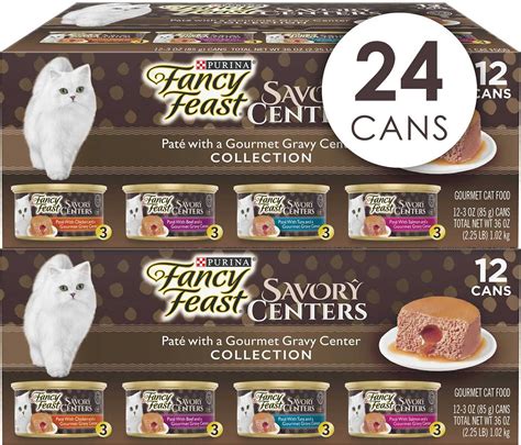 Fancy Feast Savory Centers Variety Pack Canned Cat Food, 3-oz, case of ...