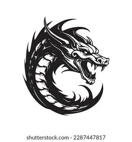 Wyvern Vintage Logo Concept Black White Stock Vector (Royalty Free) 2287447817 | Shutterstock