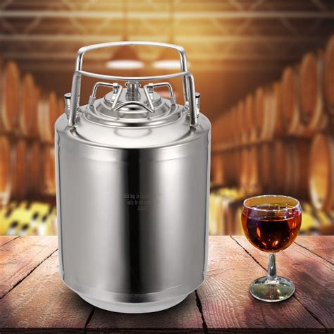 Tebru Beer Keg,10L Household 304 Stainless Steel Beer Barrel Beverage Keg Home Beer Brewing ...