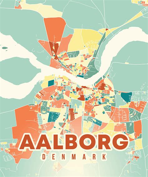 Aalborg Denmark Map Digital Art by Alexandru Chirila - Fine Art America