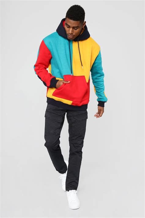 80's Colorblock Hoodie - Multi | Fashion, Hoodies men, Mens workout clothes