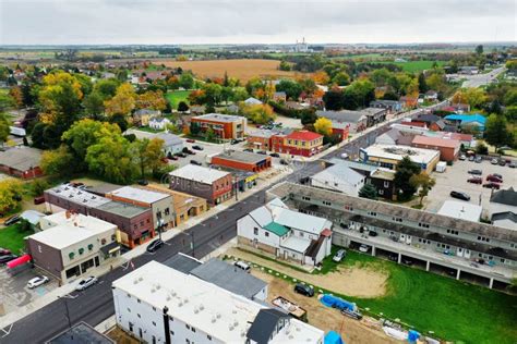 Aerial Scene of Arthur, Ontario, Canada in Fall Stock Image - Image of ...