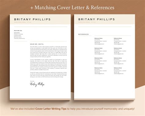 Headshot Resume Template for Word & Pages Professional Resume With ...