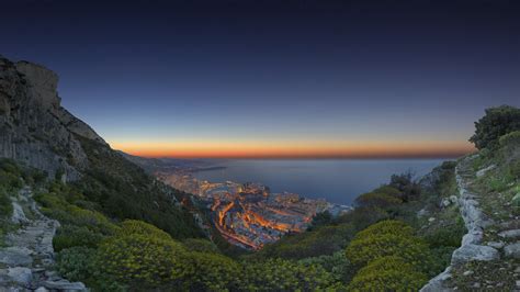 Monaco City Wallpaper 4K, Viewpoint, Sunrise, Horizon