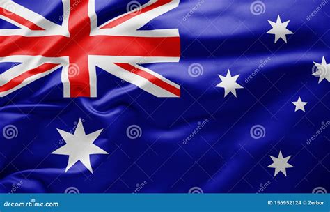 Waving National Flag of Australia Stock Photo - Image of close ...