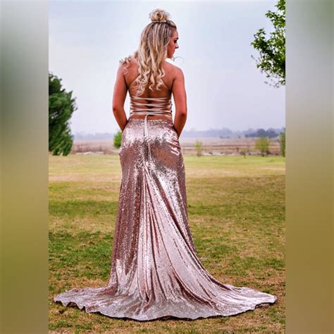 Rose Gold Sequins Beaded Matric Dance Dress With A Beaded Bodice - Marisela Veludo - Fashion ...