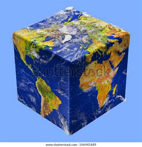 Earth Cube Box Including Elements Furnished Stock Illustration 146445689