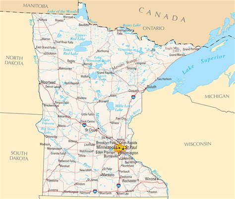 Minnesota Map With Lakes And Rivers – Interactive Map