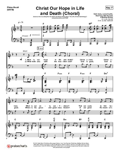 Christ Our Hope In Life And Death (Choral Anthem SATB) Sheet Music PDF ...