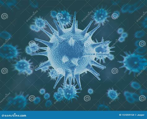 Virus Cells Microscopic View Stock Illustration - Illustration of ...