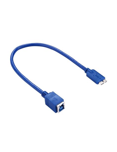 Cable de conector macho para impresora / disco duro (Azul) 30cm USB 3.0 B hembra a Micro B