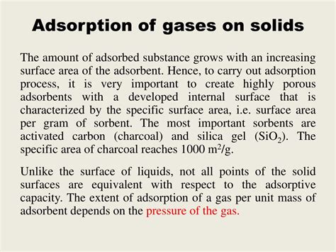 PPT - Physico-chemistry of surface phenomena Fundamentals of adsorption ...