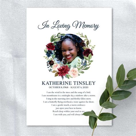 Creative Funeral Keepsakes | Memorial cards, Card template, In loving ...