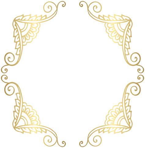 Golden Border Cliparts for Elegant Designs