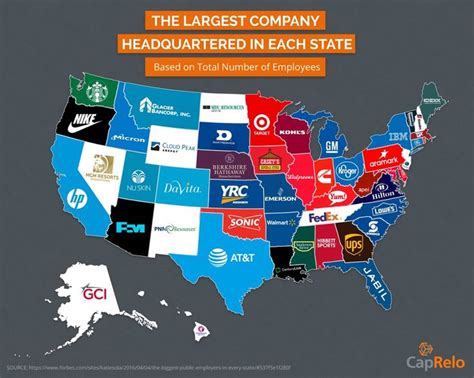 largest employers in each state (http://info.caprelo.com/blog/a-look-at-the-biggest-and-best ...