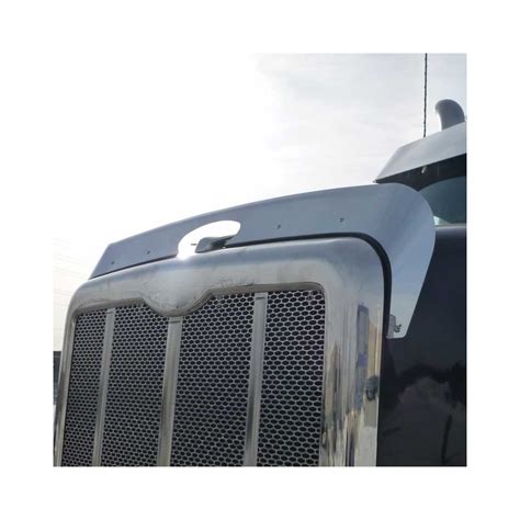 Bug Deflectors: Bug Hood Deflector Shield for 2014-2019 Peterbilt 567 - Stainless Steel