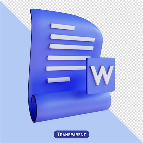 Premium PSD | Word icon with 3d style