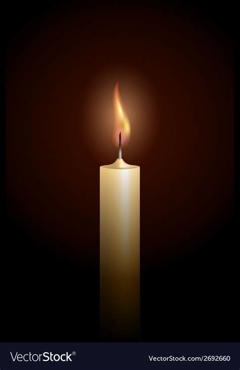 Burning candle on black background Royalty Free Vector Image