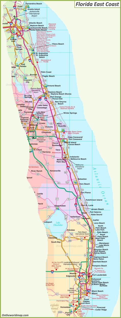 Usa East Coast Beach Map