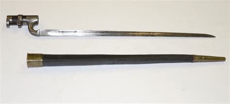 PATTERN 1853 ENFIELD SOCKET BAYONET WITH ORIGINAL LEATHER SCABBARD — Horse Soldier