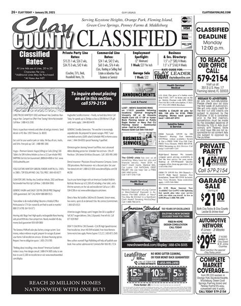 Classifieds 1/28/21 | Clay Today