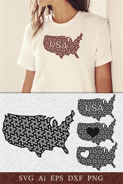 USA outline with pattern