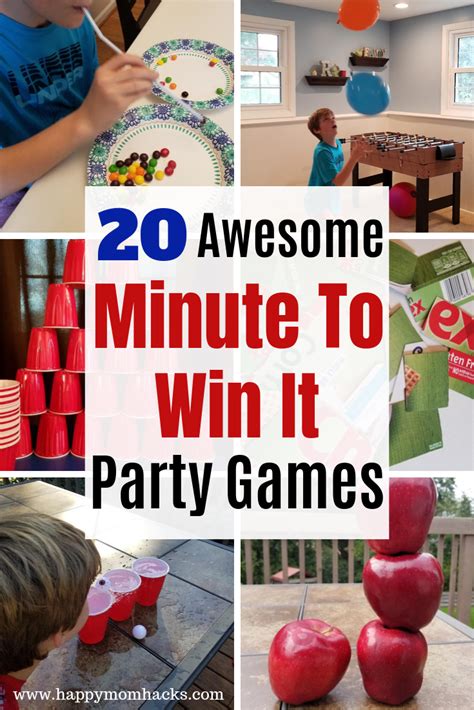 20 Easy Minute to Win It Games for Kids & Groups | Happy Mom Hacks | Fun party games, Kids party ...