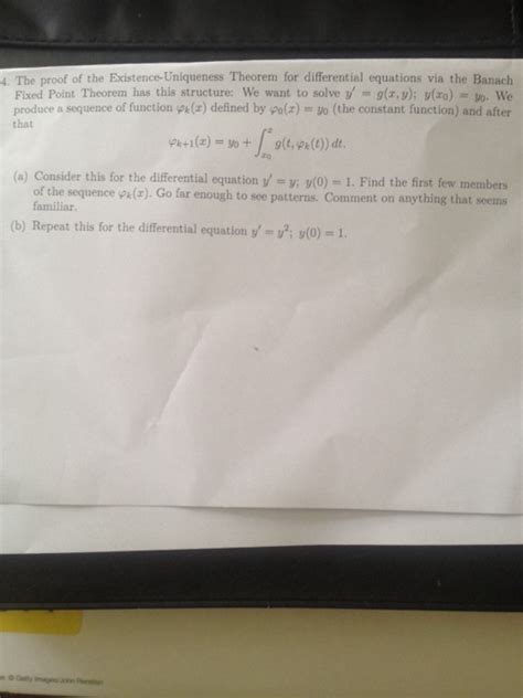 Solved The proof of the Existence-Uniqueness Theorem for | Chegg.com