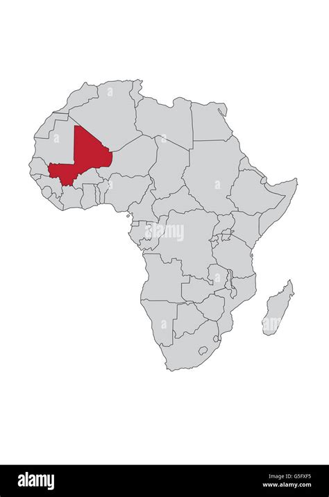 Map of Africa, Mali Stock Photo - Alamy