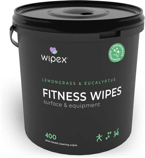 Wipex Gym Wipes Fitness Equipment Wipes, Plant-Based Cloth - Lemongrass, Eucalyptus and Vinegar ...