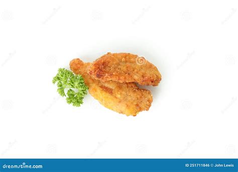 Concept of Tasty Food with Chicken Strips Isolated on White Background ...