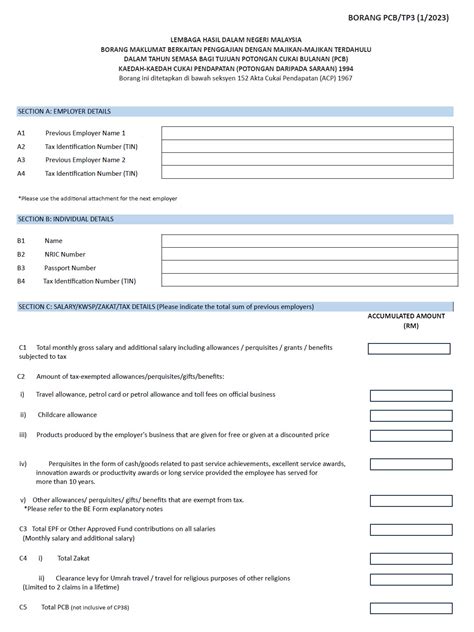 Guide to TP3 Form 2024 in Malaysia