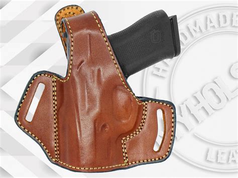 GLOCK 43X OWB Thumb Break Leather Belt Holster - Choose Your Hand and – MyHolster