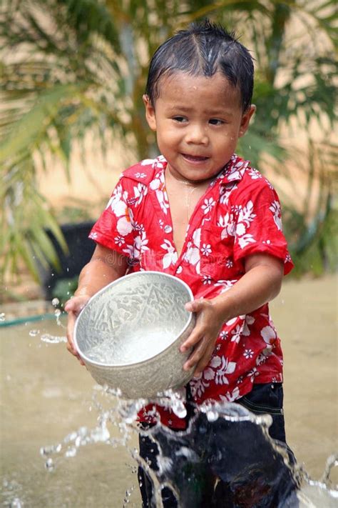 Man Water-splashing in Songkran Festival. Editorial Stock Photo - Image of tradition, people ...