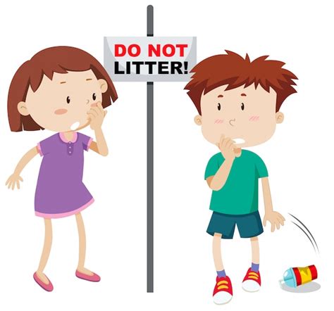 Free Vector | Do not litter scene