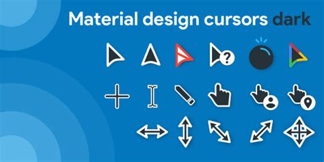 Material Design Cursor Pack Dark - Enable Windows Theme Customization