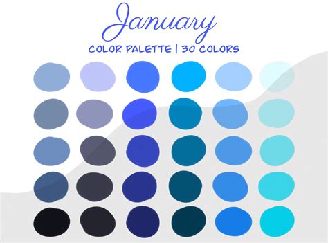 January Procreate Color Palette Blue and Teal St. Patrick's Day Palette iPad Procreate Swatches ...