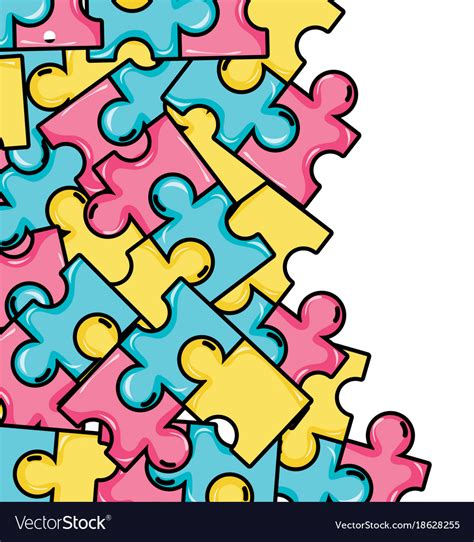 Puzzle pieces game background design Royalty Free Vector