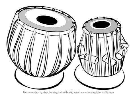 Learn How to Draw a Tabla (Musical Instruments) Step by Step : Drawing Tutorials Music Drawings ...