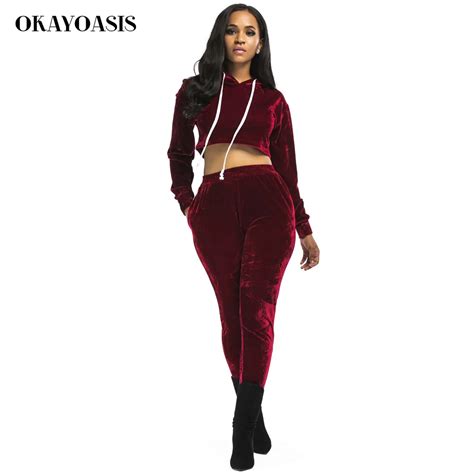 2 Piece Velvet Jumpsuit Women Two Piece Outfits 2017 Winter Jumpsuit Romper Long Sleeve ...