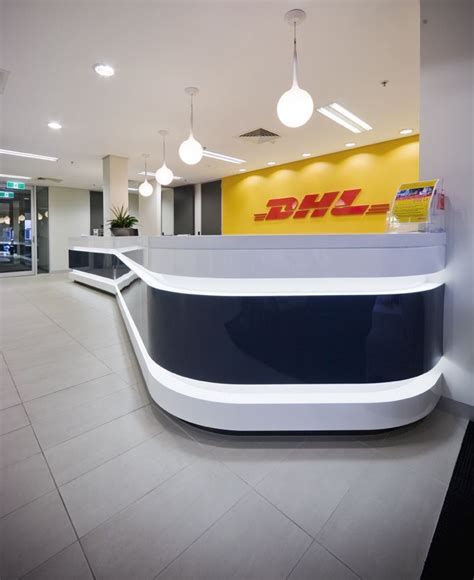 DHL Global Forwarding, Melbourne HQ - Reception detail Interior Spaces, Melbourne, Reception ...