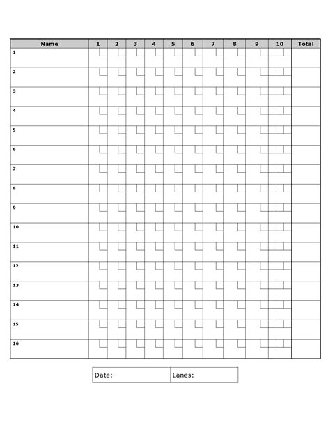 36 Printable Bowling Score Sheet Templates [& Examples]